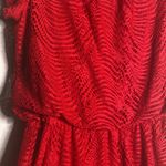 Covington Women’s  Red crochet short sleeve Fringe midi dress size 12 casual Photo 1