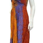 EVEZ boho hippie smocked wide leg flowy strapless yellow ethnic dress Size undefined Photo 4