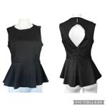 Ali & Kris  womens Medium sleek sleeveless black peplum top, elegant open back Photo 1
