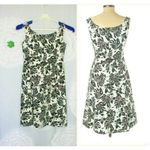 Lafayette 148 Dress Women's Size 2 Black White Floral Sleeveless Cotton Lined Photo 1