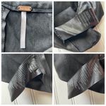 Free People  Anthropologie Rumi Ruched Faux Suede Mini Skirt Black Size XSmall Photo 3