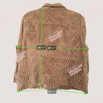 Ruby Rd Vintage Faux Fur Crocodile Leather Jacket Retro Large Brown Boho Earthy Photo 10