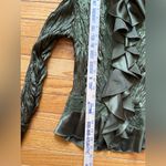 Allison Taylor Vintage Green Crinkle Ruffle Lace Top  Sz M Y2K Fairy Grunge Photo 3