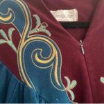 Vintage Vanity Fair Long Sleeve Long Embroidered Duster Nightgown Lingerie Blue Size L Photo 8