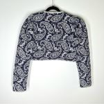 Sea NY Sz XS Theodora Cropped Quilted Embroidered Jacket Blue Photo 5