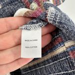 Drew  Multicolor Striped Cotton Button Up Tie Front Cropped Top Size Medium Photo 4