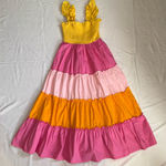 Crown & Ivy  Yellow, Pink, and Orange Tiered Dress with Ruffles Size XS Photo 0