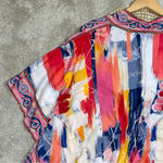 Tolani Collection Multicolor Floral Printed Tropical Open Front Woven Kimono S Pink Photo 8