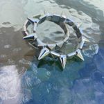 2 pcs Gothic Y2K Rivet Spike Bead Spike Punk Bracelet Style Silver Plated Photo 7