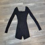 Princess Polly  Jaden Black Ribbed Long Sleeve Romper F29 Photo 5