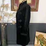 Cuero Faux Lamb Fur Coat w Real Rabbit Fur Trim Steampunk Victorian Photo 8