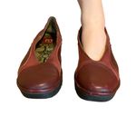 Fly London  "YONI" TWO TONE BURGUNDY LEATHER SLIP ON WEDGE SHOES (38) Photo 1