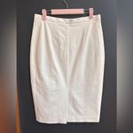 Ann Taylor Ivory Pencil Skirt Mid Length Lined Slit in Back Photo 1