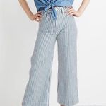 Madewell NWT Emmett Wide-Leg Crop Pants in Herringbone Railroad Stripe Size 36P Photo 0