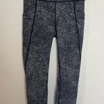 Lululemon - Time To Sweat Crop 23" Free Spirit Alpine White Black Leggings Gym Photo 2