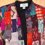 Sam Hiln Classics Colorful Rainbow Quilted Patchwork Silk Jacket Pink Photo 4