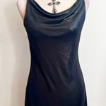 San Joy Vintage Y2K Black Mini Dress Shiny 2000s Goth Whimsigoth Witchy Small Photo 0
