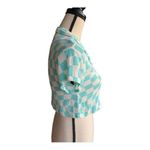 ZARA Blue Checkered Cropped Shirt Size 8 Photo 2