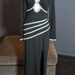 Black Long Sleeve BodyCon Club Party Event Dress Silver Detail Size L NEW Size L Photo 0