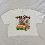 Nickelodeon 90s Girl comic print white colorful cropped mini Baby Tee T-Shirt Photo 0