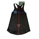 Valette Black Silk Jersey Scoop Neck Athletic Tank Top w/ Pocket Women's Small Photo 4