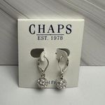 CHAPS  Silver Tone Clear Rhinestone Pierced Dangle Drop Earrings MSRP $12 Photo 4