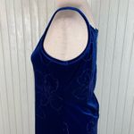Vintage 90s Y2K Blue Velvet Flower Maxi Slip Dress Whimsigoth Fairycore Medium Photo 3