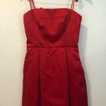 Jill Stuart NWT  Ruby Red Satin Big Bow Dress Photo 3