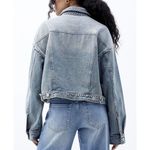 PacSun Cropped Denim Gas Jacket Indigo NWT XS Photo 4