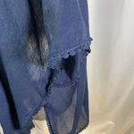 Steve Madden  Navy Blue‎ Crochet Lace Trim Sheer Kimono Cardigan OSFM Photo 5