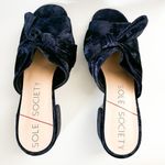 Sole Society Blue Velvet Bow Slide Sandals 9.5 Photo 3