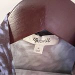 Madewell Drapey Mock neck Top in Floral Blue Size Medium Short Sleeves Photo 4
