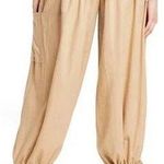 Fe Noel Women Sz 26 Yoke Barrell Leg Balloon Lantern Linen Lagenlook Boho Beige Tan Photo 1