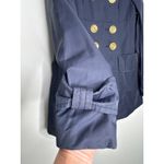 Miss Sixty M60 Navy Trench Jacket Gold Button Military Style pleated back XS Photo 6