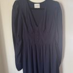 Reformation Morganna Midi Dress in Navy Blue Photo 3
