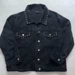 Forever 21  Women's Black Studded Denim Jacket Size L Casual Photo 0