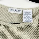 White Stag  Women's L Willow Green Open Knit Pullover Sweater Ramie Cotton Blend Photo 3