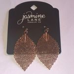 Jasmine Lane Gold Tone Retro Boho Cutout Leaf Earrings Photo 1