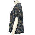 Adrienne Vittadini  Metallic Ring Detail Short Sleeve Top In Abstract Print XL Photo 2
