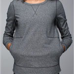 Lululemon Exhalation Pullover Heathered Black Photo 2