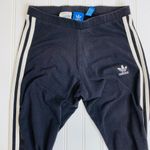 Adidas  Cotton Jersey 3 Stripe Leggings Black White Sz Small Photo 5