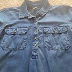 Old Navy Maternity Indigo Chambray Dress Long Sleeve Button Up Top Size Medium Photo 5