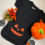 Women’s cute maternity pumpkin face tee Black Size M Photo 2