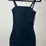 H&M  Divided Stretch Black Denim Bodycon Mini Dress Size 0 Photo 1