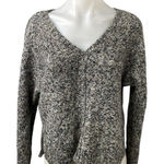 Lucky Brand Women's Gray V-neck Long Dolman Sleeve Crop Knit Sweater Top Sz XS Photo 0