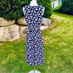 Anne Klein Navy Daisy Print boatneck flare dress Photo 7