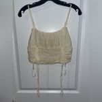 Urban Outfitters  UO Crop Ruched Cinched Bow Linen Corset Cotton Coquette Cami M Photo 6