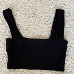 Free People  Intimately Square Neck Crop Tank Top Black (Small) Photo 2