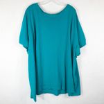 Woman Within  Plus Size 4X Top Green Short Sleeve Cotton Tee Scoop Neck 1469‎ Photo 5