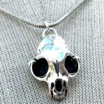 cat skull Sterling Silver Pendant Necklace Photo 3